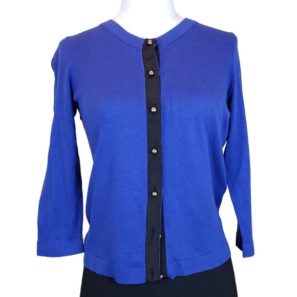 kate spade Sweaters - Kate Spade Royal Blue Purple Knit Cardigan Size M